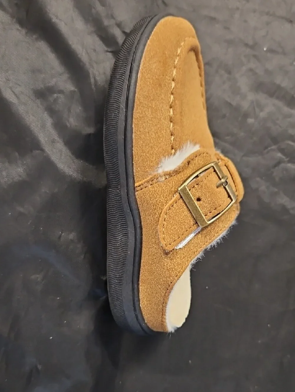 Unisex Kids Faux-Suede Slip-On Clog in Chestnut Brown Size 10